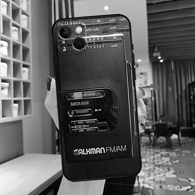 غطاء جهاز Walkman لهاتف iPhone 14 15 16 Pro Max XS XR X لهاتف iPhone 11 12 13 Pro Max Mini Plus