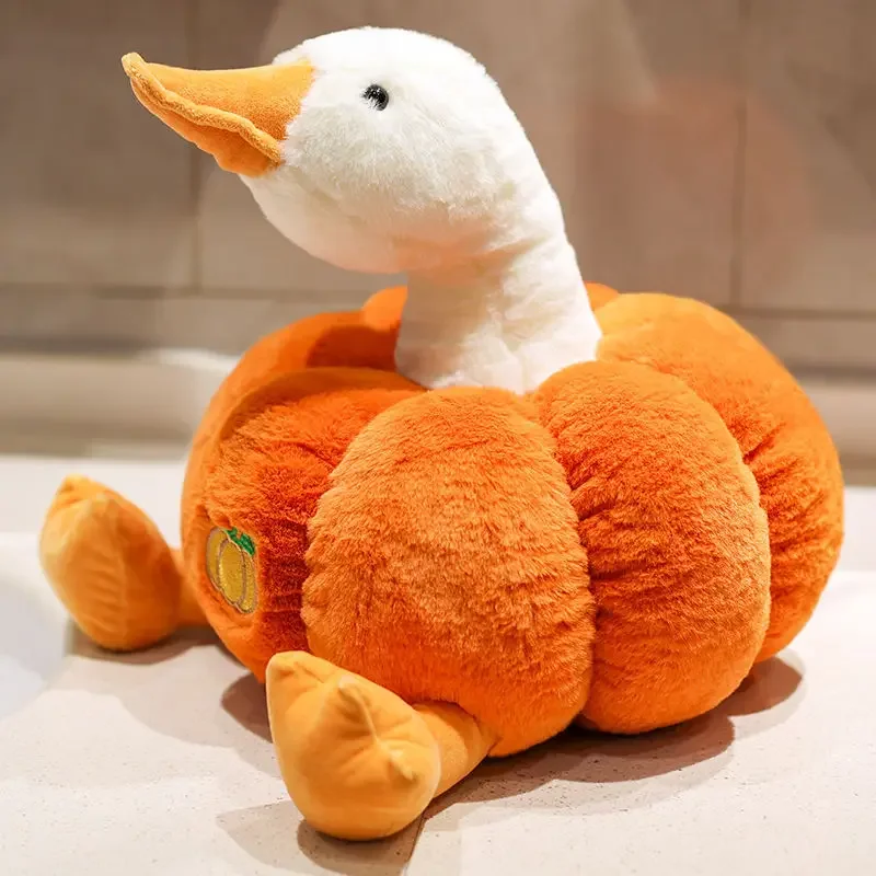 30/50/80cm Big Size Pumpkin Duck Plushies Cute Duck Plush Toy Soft Stuffed Pillow Cushion Home Decor Plush Toy Kid Halloween Toy