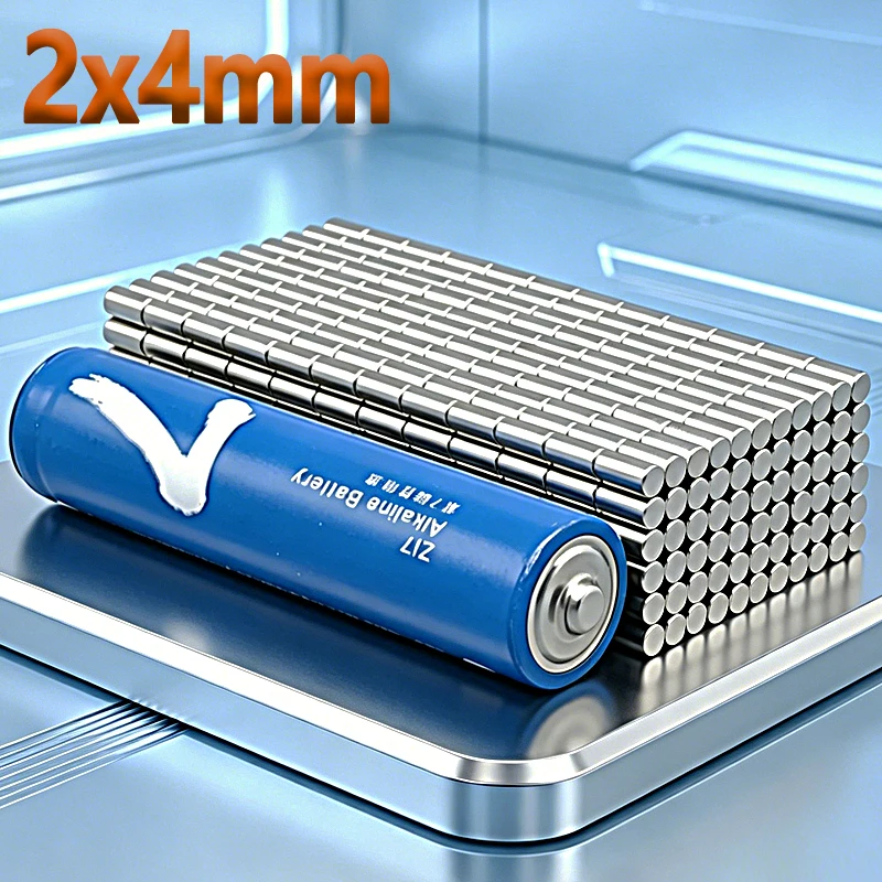 Image of N35 NdFeB 2x4mm Magnet Kleine Runde Form Permanentmagnet Imanes 2*4mm Zubehör Neodym Kühlschrank Bastel-DIY-Magnet 50-500 Stück
