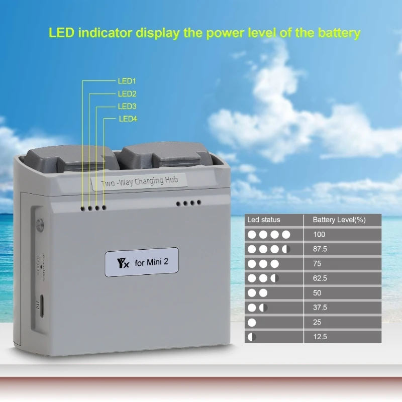 USB Battery Charging for Mini 4K/2 Camera Fast Charging Battery Charging Hubs Camera Battery Charging Access