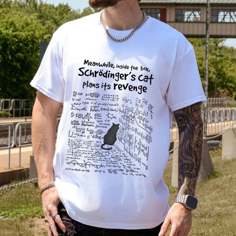 Men T-shirts Clothes Funny Math Formula Tshirt Male Female Clothes Short Sleeve Tops Fashion Cat's Revenge Graphic T Shirt Tops