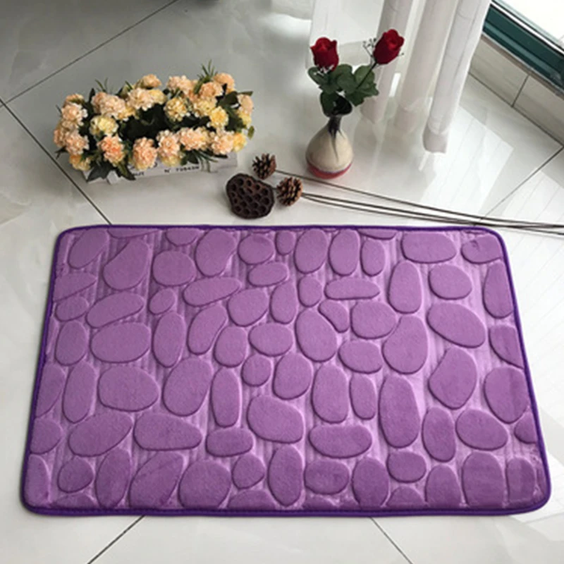 Cobblestone Embossed Bathroom Bath Mat Non-slip Carpets In Wash Basin Bathtub Side Floor Rug Shower Room Doormat Memory Foam Pad