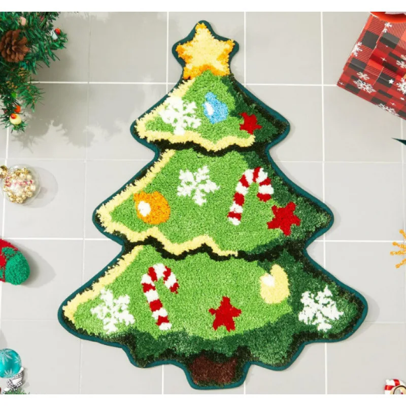 

VIKAMA Рождественский елочный ковер для спальни и гостиной, напольный коврик, мягкий и удобный дверной коврик, украшение интерьера