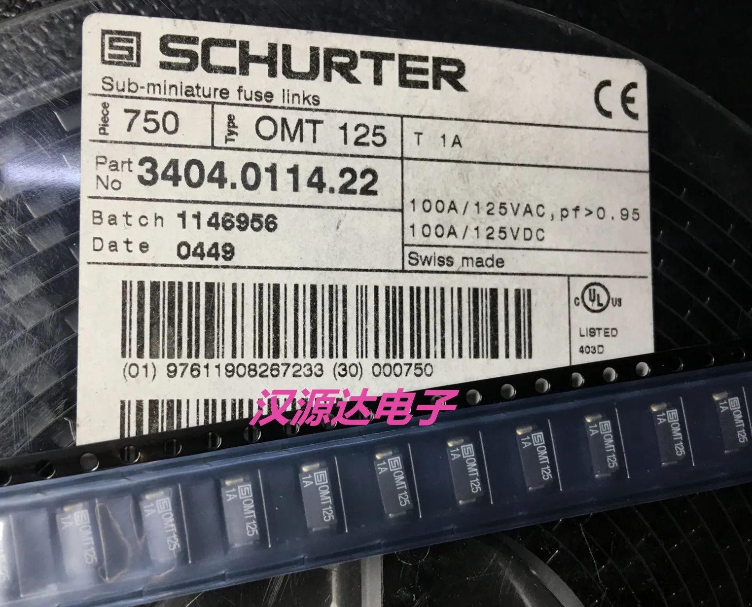 

20pcs/lot 3404.0114.22 OMT125 1A 125V 7.4X3.1MM chips Electronic new