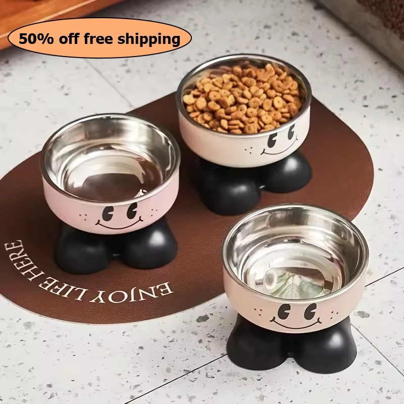 

1pc Stainless Steel Elevated Pet Bowl High-Height Food and Water Dish for Kittens and Puppies pet products Free shipping