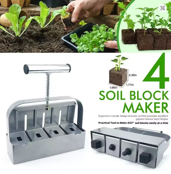 2 Inch Handheld Soil Block Maker Seedling Press Tool For Greenhouse Potting Garden Planting Supplies
