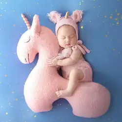 Ylsteed Newborn Girl Photography Props Horse Photoshoot Outfits Baby Girl Posing Pillow Infant Studio Photo Shooting Accessories