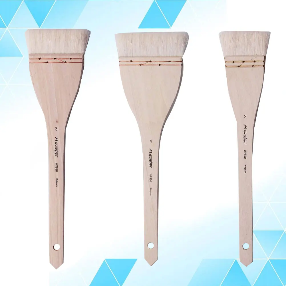 

3 PCS Hand-painted Wool Brush Round Artist Gouache Miniature Brushes Oil Painting Wall Accessories Cupboard