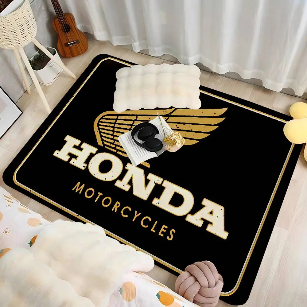 HRC HONDA Motorcycle Logo Floor Mat INS Style Soft Bedroom Floor House Laundry Room Mat Anti-skid Household Carpets