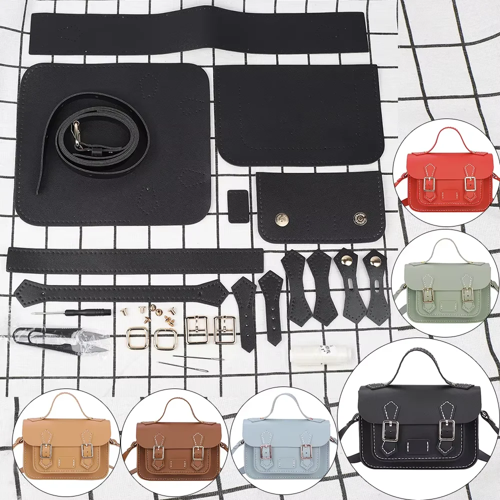 

DIY Cambridge Bag PU Leather Handmade Sewing Kit Women Shoulder Messenger Handbag Crossbody Handicraft Making Accessories