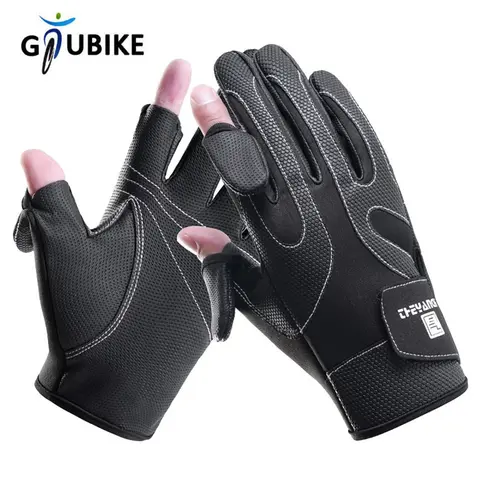 GTUBIKE 2 손가락 플립 방수 방풍 사진 낚시 장갑 벨벳 따뜻한 보호 물고기 장비 낚시 장갑