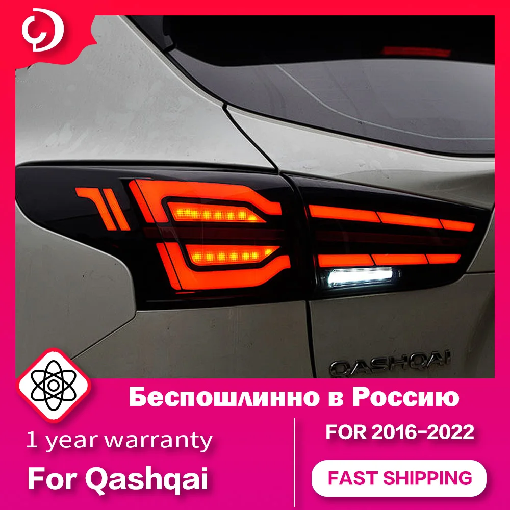 AKD Car Styling Taillights for Nissan Qashqai 2016-2022 LED Taillights Running Turn Signal Rear Reverse Brake Light Accessories