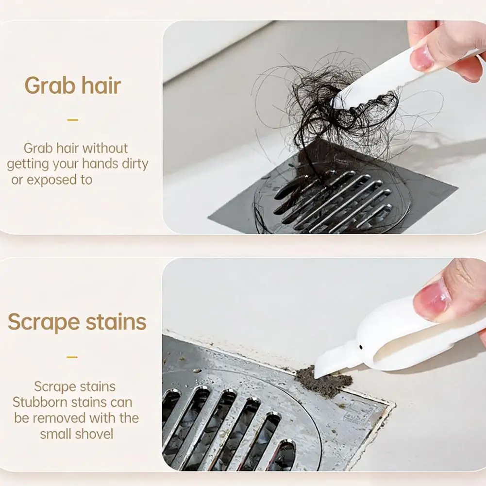 Cute Duck-Shaped Hair Clip Tool Manual Non-Slip Grip Shower Drain Cleaner Plastic Hair Catcher And Dirt Scraper