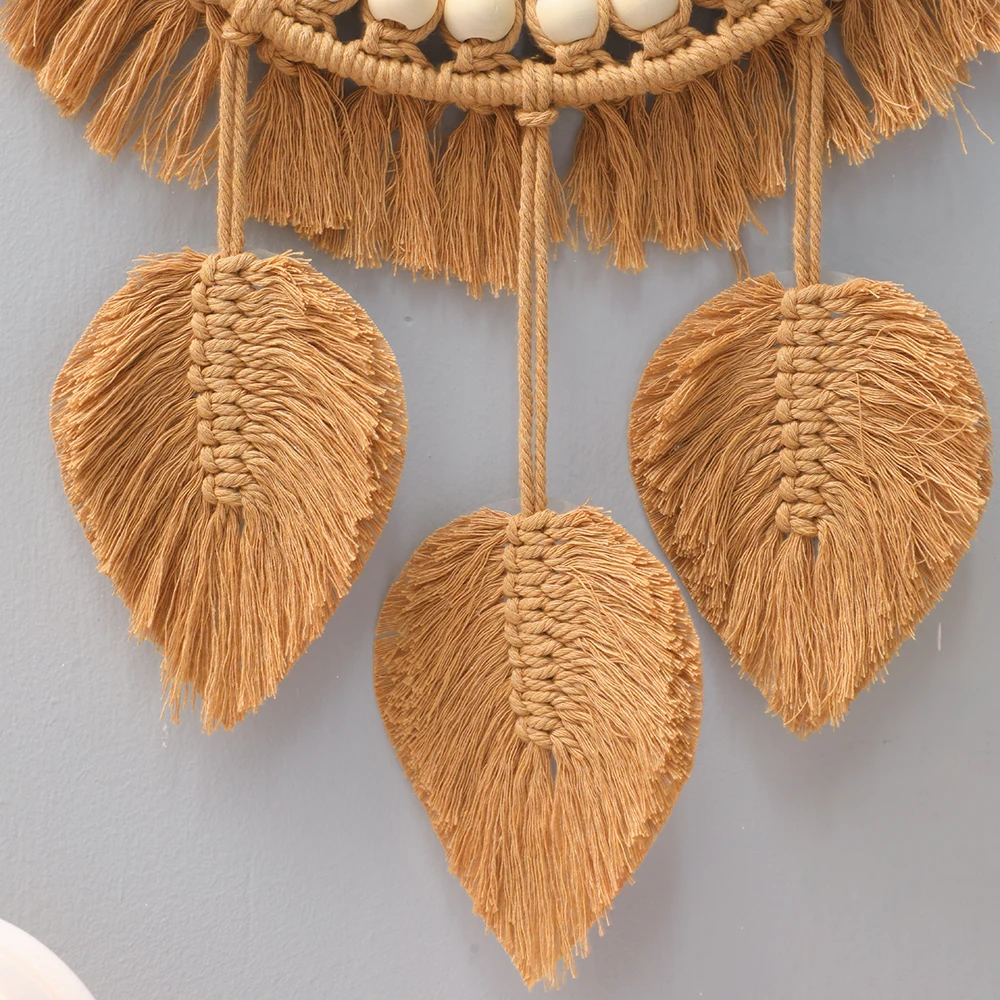 Round Wall Mirrors Room Decor Hand Woven Decorative Mirror Wall Hanging Mirror for Apartment Living Room Bedroom Home Decoration