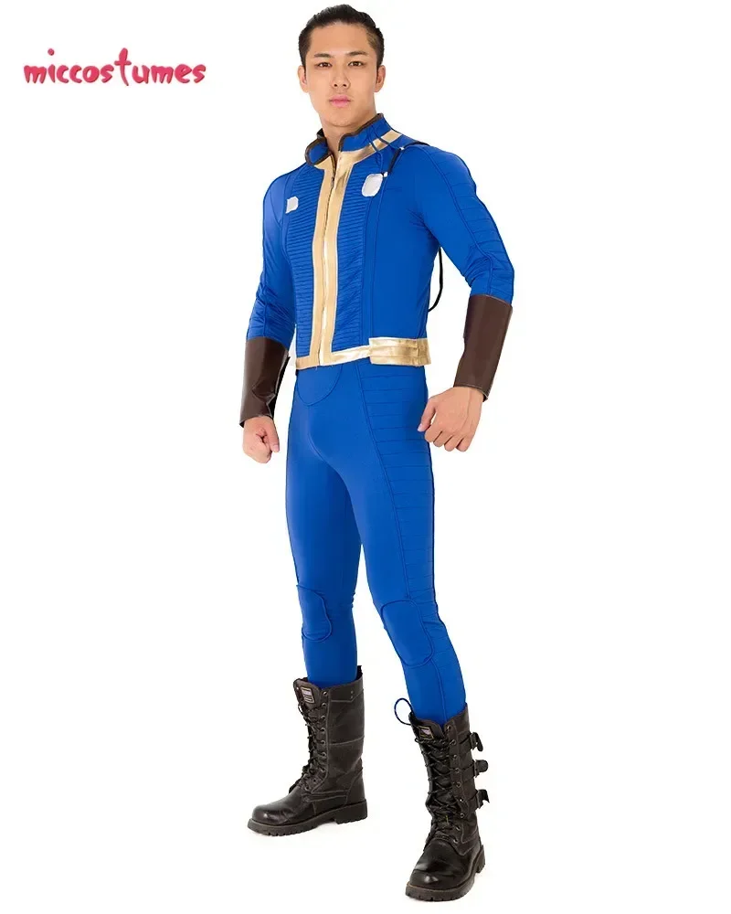 Miccostumes Disfraz de soldado 76 para hombre, mono de bóveda para adulto, traje de dos piezas, chaqueta, pantalones