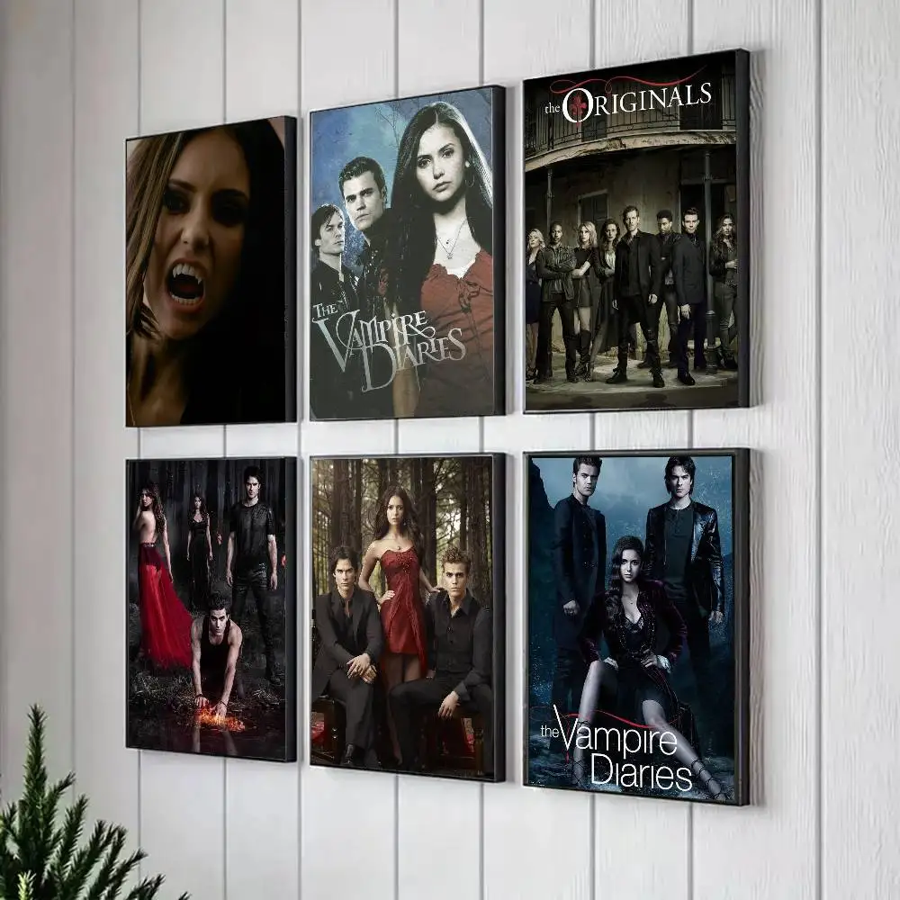 V-Vampire D-Diaries Poster Art Sticky Wall Waterproof Home Living Room Bedroom Bar Aesthetic Decoration