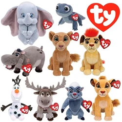 15CM Ty Beanie Big Eyes Simba Nala Scar Olaf Sven Ferdinand Lupe Dumbo Plush Toy Lion Elephant Anime Doll Children Birthday Gift