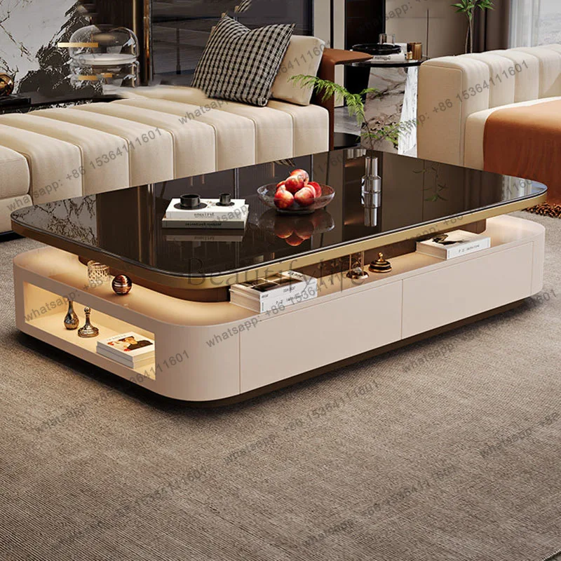 Factory Direct Sales Minimalist Italian Coffee Table Modern Designer Living Room Decoration Coffee Table Aesthetic Glass Couchti
