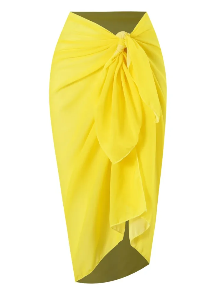 Retro Bikini z Nadrukiem, Dwuczęściowy Strój Kąpielowy i Narzutka ze Spódnicą, Obcisły Damski Strój Bandage, Letni Luksusowy i Elegancki na Plażę