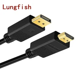 4K DisplayPort to HDMI cable,  unidirectional DP 1.2 computer to HDMI 1.4 screen cable, compatible with NVIDIA, desktop computer