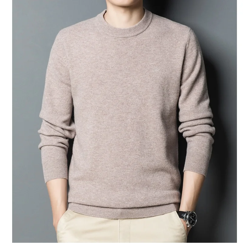 Heavy Weight 450g Men's Wool Sweater New Arrival Autumn Winter Warmer Men Tops High Quality Men Round Neck Clothing C0214