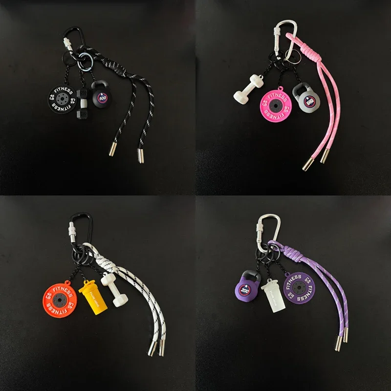 Sports Fitness Bag Pendant Mini Dumbbell Water Cup Keychain Camera Mobile Phone Backpack Accessories For Men Women Y2k Fashion
