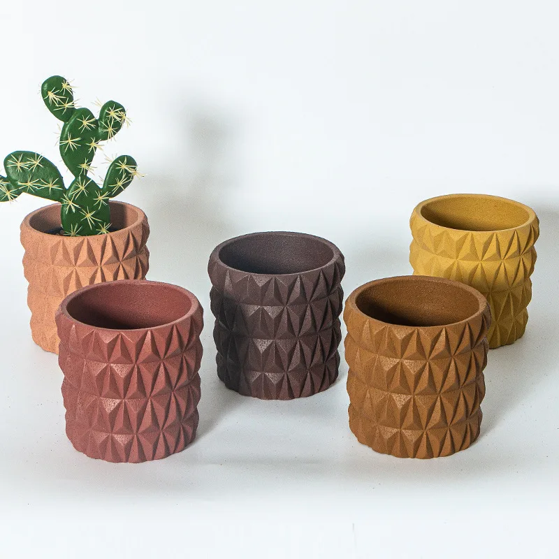 

Cement Flowerpot Frosted Rhombus Succulent Nordic Simple Fashion Creativity