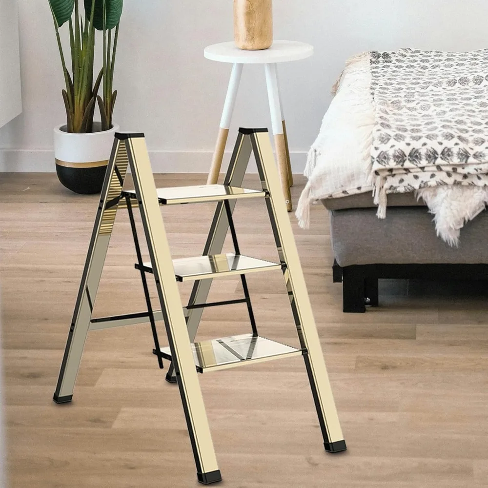 Lichtgewicht vouwladder voor thuis, 330 lbs aluminium trapladder antislip voor keuken, opstapje opvouwbaar volwassenen voor Cl