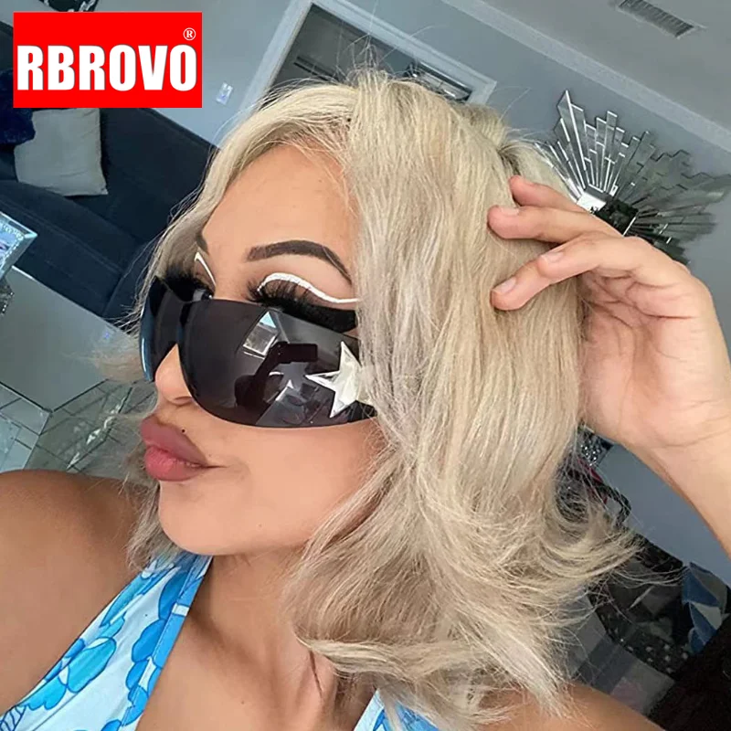 

RBROVO 2023 New Y2K Sunglasses Women Rimless Retro Eyeglasses Women/Men Luxury Brand Glasses Women Gafas De Sol Hombre UV400