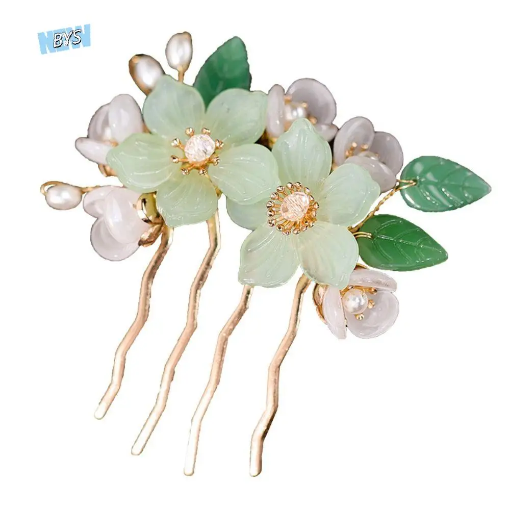 

Antique Hair Comb Chinese Style Hair Stick Pearl Tassel Hanfu Hairpin Hanfu Headwear Flower For Girl