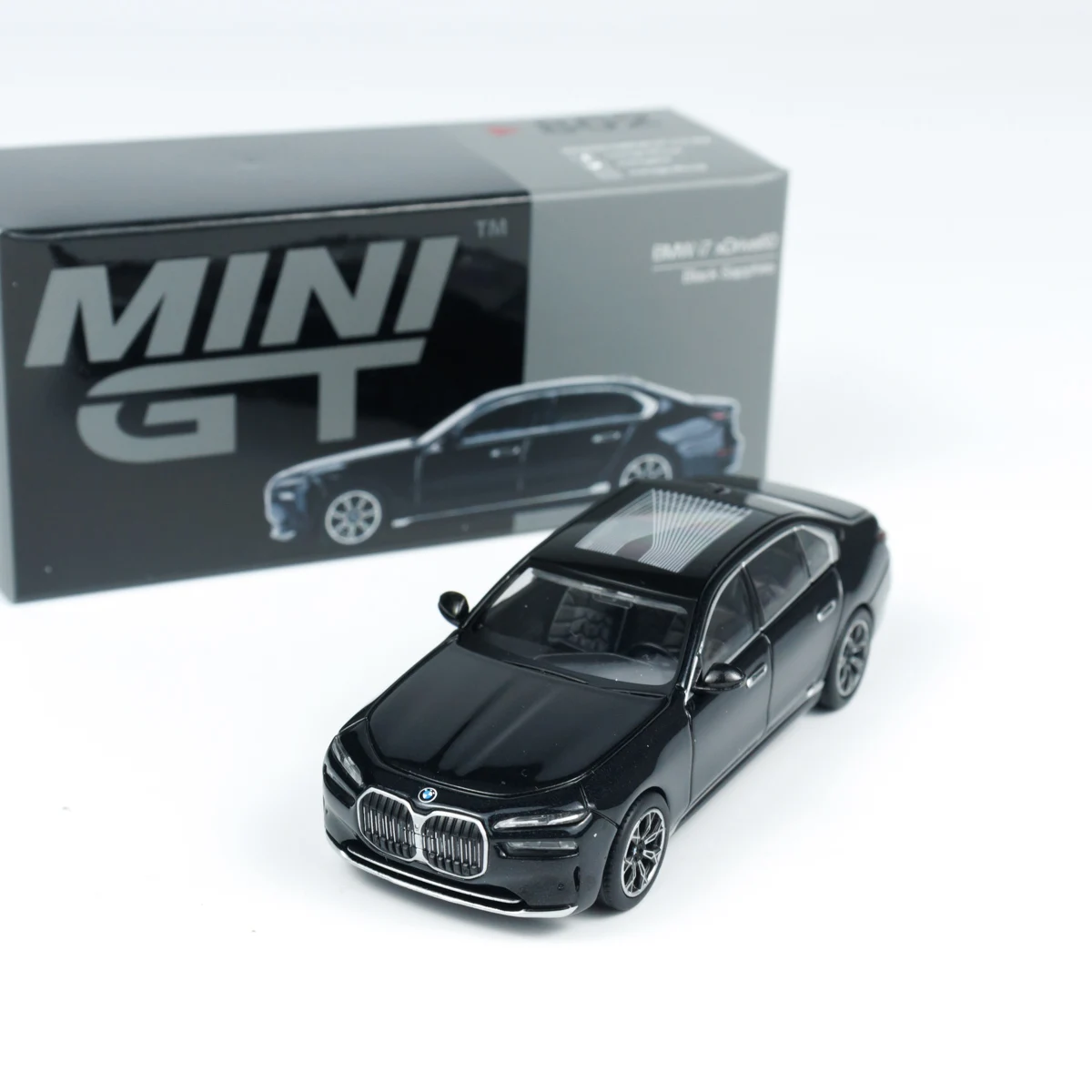 TSM MODEL MINIGT#802 1:64  i7 eDrive50 Black Sapphire diecast alloy car model decoration gift