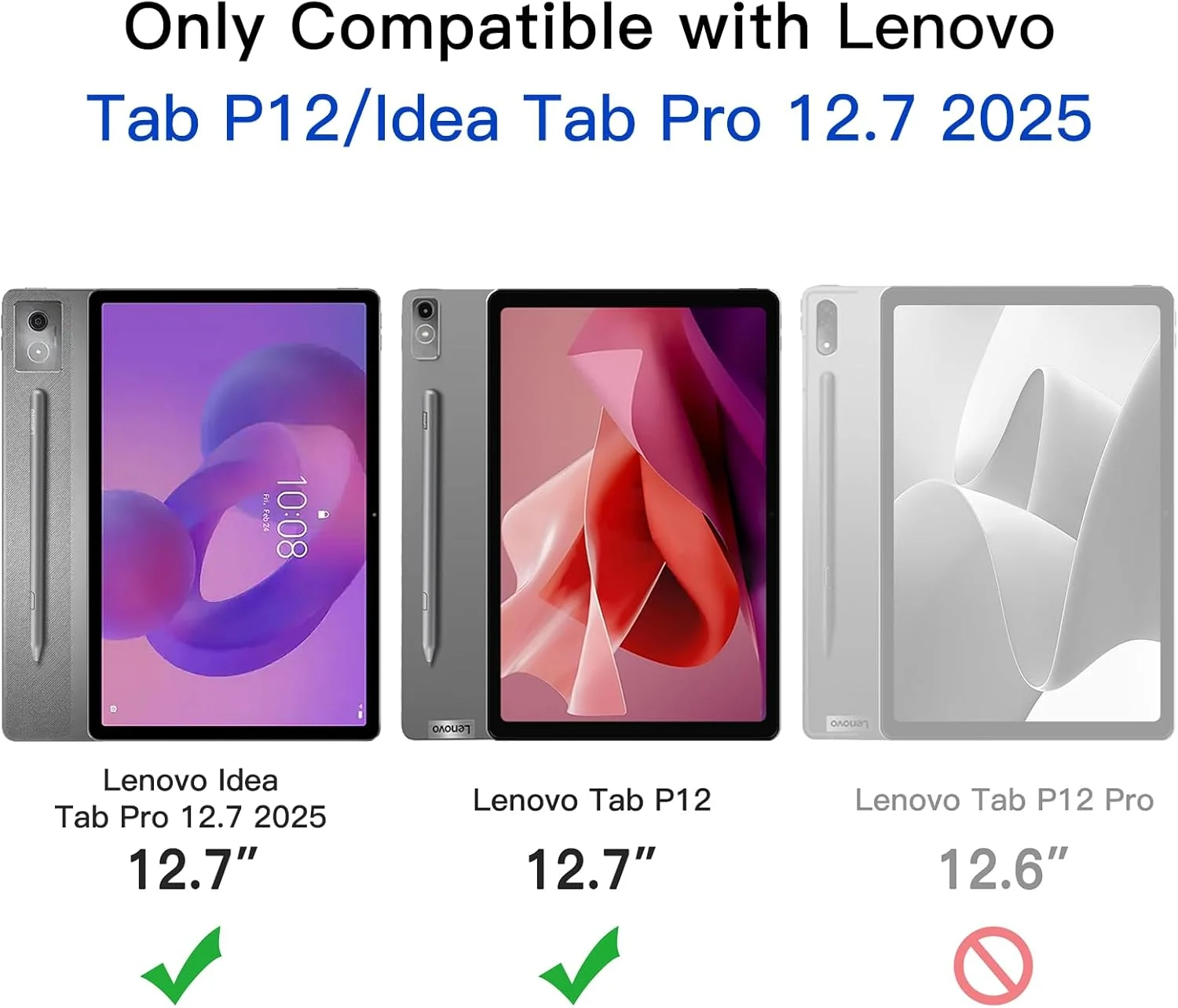 Screen Protector for Lenovo Idea Tab Pro 2025 / Tab P12 2023 (12.7-Inch) Anti-Scratch Transparent Tempered Glass Protective Film - view 2