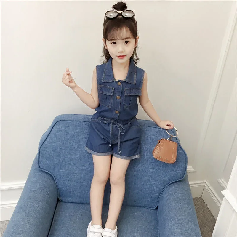 Baby Girls Clothing Sets 2024 Summer Shirt + Shorts Pants Kid Clothes Teenager 5 6 7 8 9 10 11 12 Years Children Denim Tracksuit