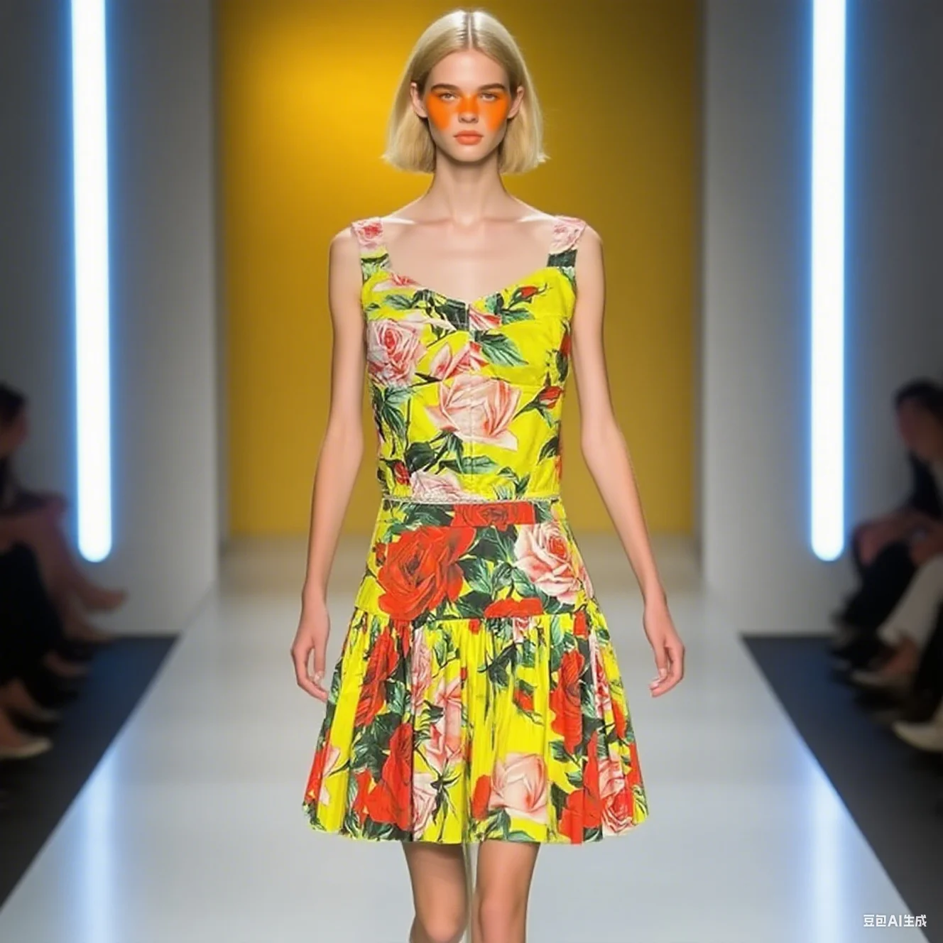 

Spring New Style Casual Women's Suit Turn-Down Collar Short-Sleeved Tops+Fashion Short skirt Cotton Print 2-piece set