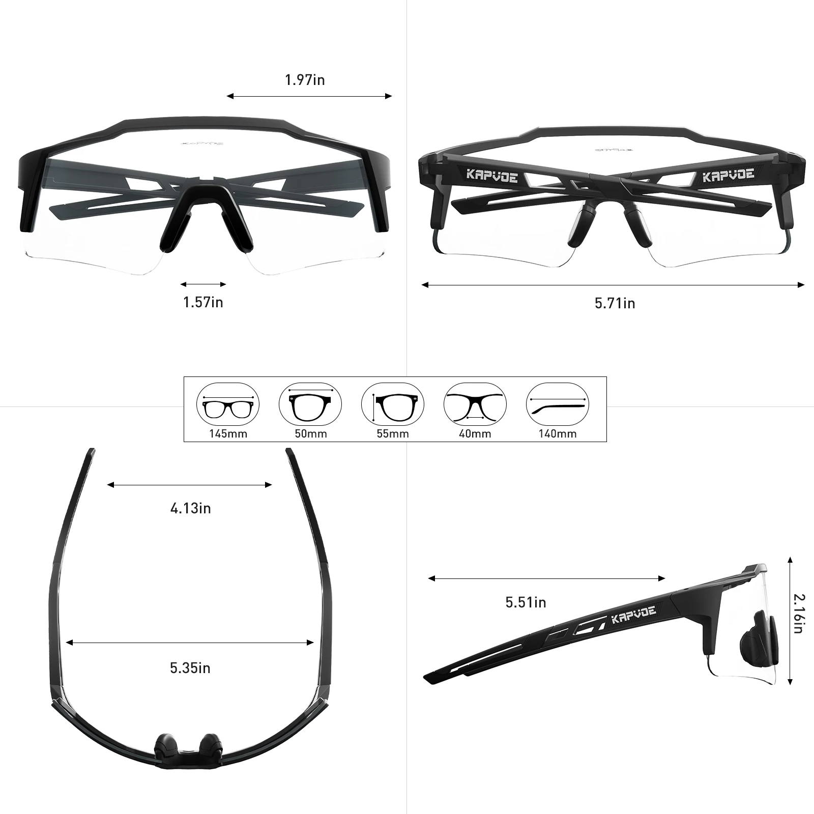 Kapvoe Photochromic Cycling Sunglasses for Men Women Bike Glasses Riding Driving UV400 Mountain Bicycle Goggles Eyewear Sports