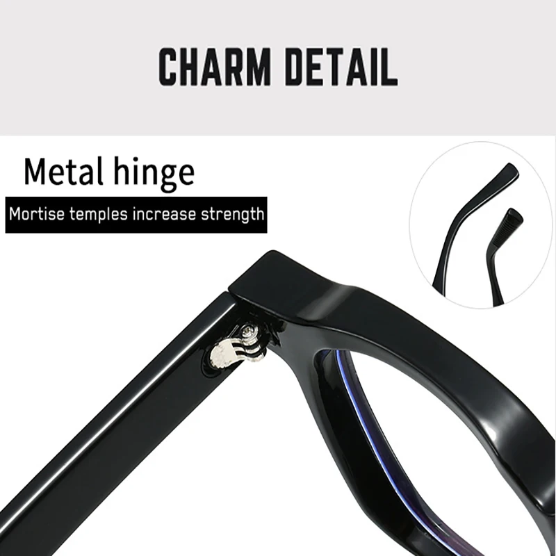 نظارات قراءة عالية الجودة للرجال والنساء بإطار مربع خفيف الوزن ومضاد للضوء الأزرق نظارات طويلة النظر عالية الوضوح #3