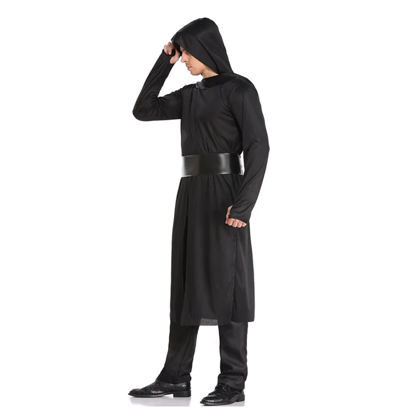 Knight Pastor Priest Cape Christ Father Warrior Ninja Cosplay Halloween Costume for Man Adult Wizard Hoodie Party Dress