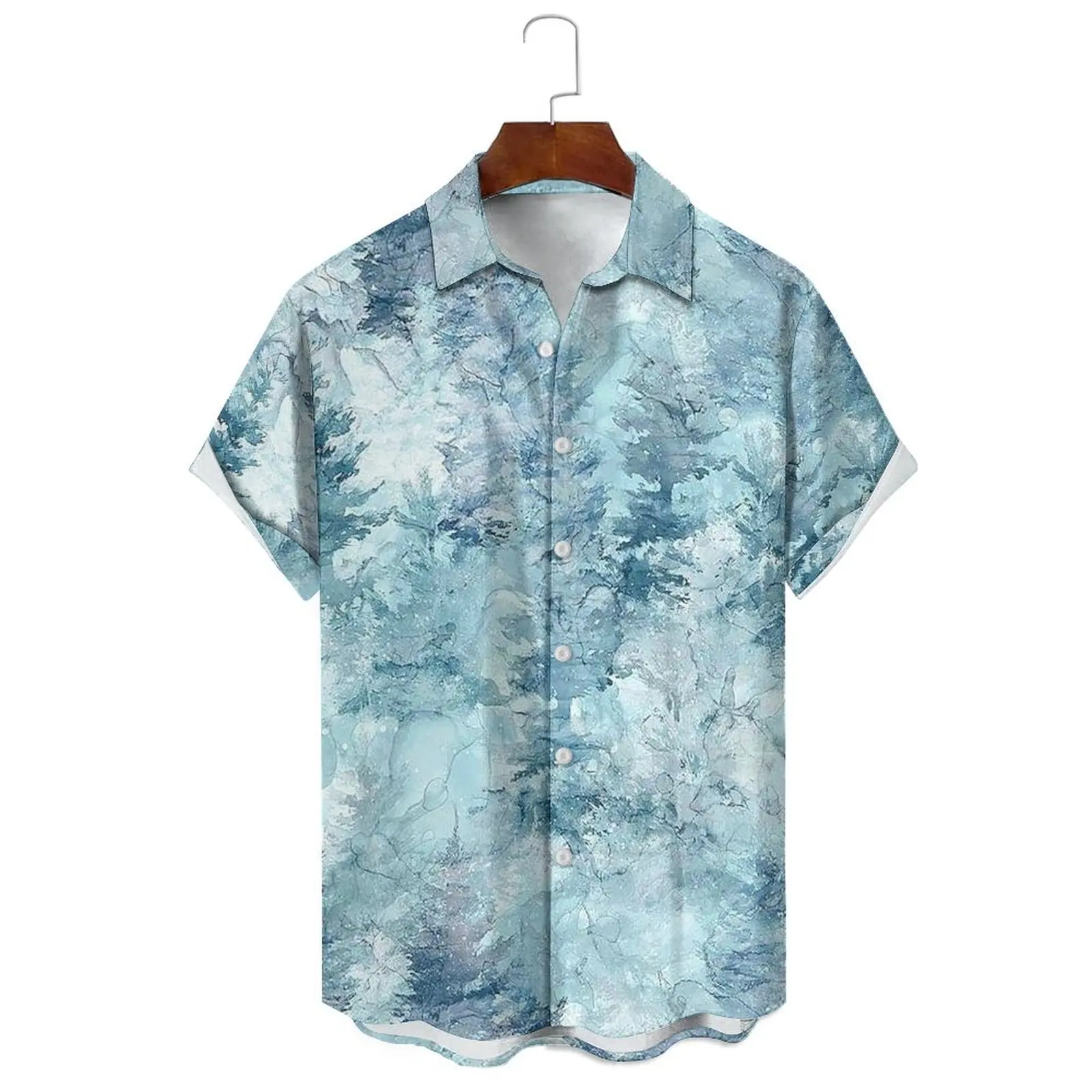 

Daily Wear Men's/Women's Fashion Summer Irregular Print Small Fresh Color Tie Dye Loose Casual Breathable Short-Sleeved Shirt