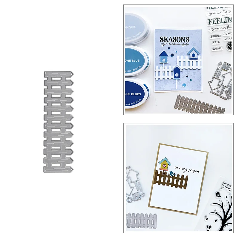 White Picket Fence Metal Cutting Dies for DIY Scrapbook Album Paper Card Decoration Crafts Embossing 