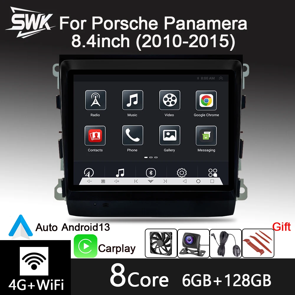 8.4" Touch Screen Android13 Car Radio GPS For Porsche Panamera 2010-2015 Wireless Carplay/ Audo Multimedia Player WiFi Stereo BT