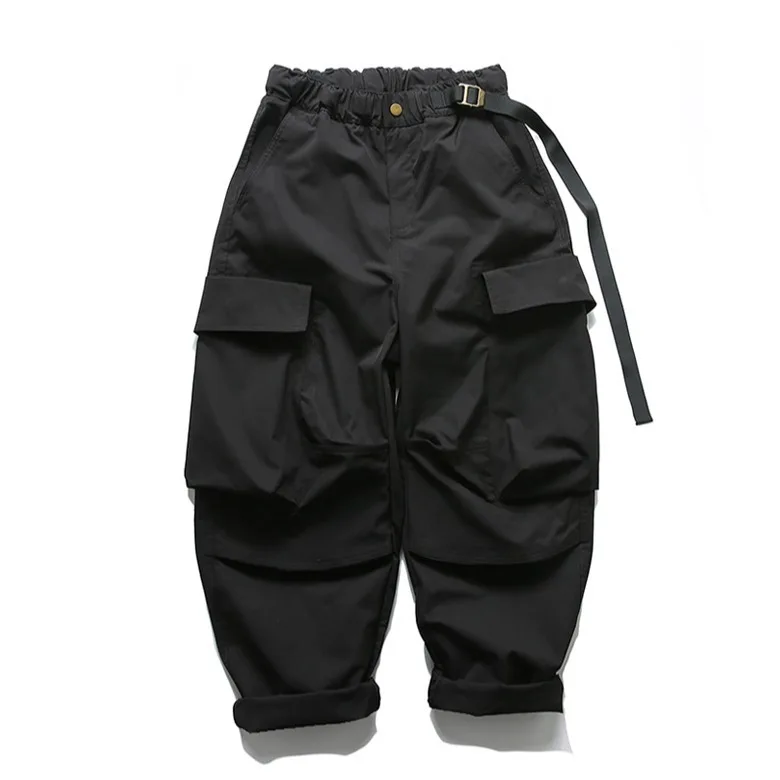 Men Wide Leg Cargo Pants Windproof Functional Loose Fit Multi Pocket Outdoor Mountain Casual Hiking Trekking Long Trousers