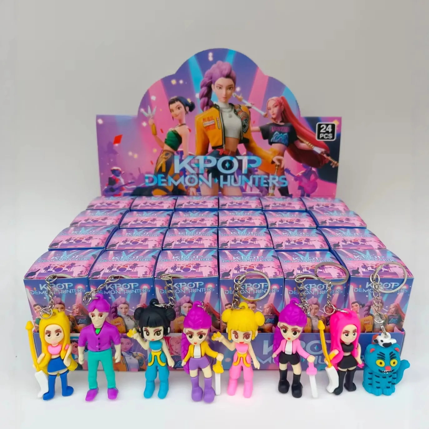 24 pz/set Kpop Demon Hunters Action Figure Giocattoli Rumi Mira Zoey Sussy Anime Figurine Portachiavi Regalo Dei Bambini
