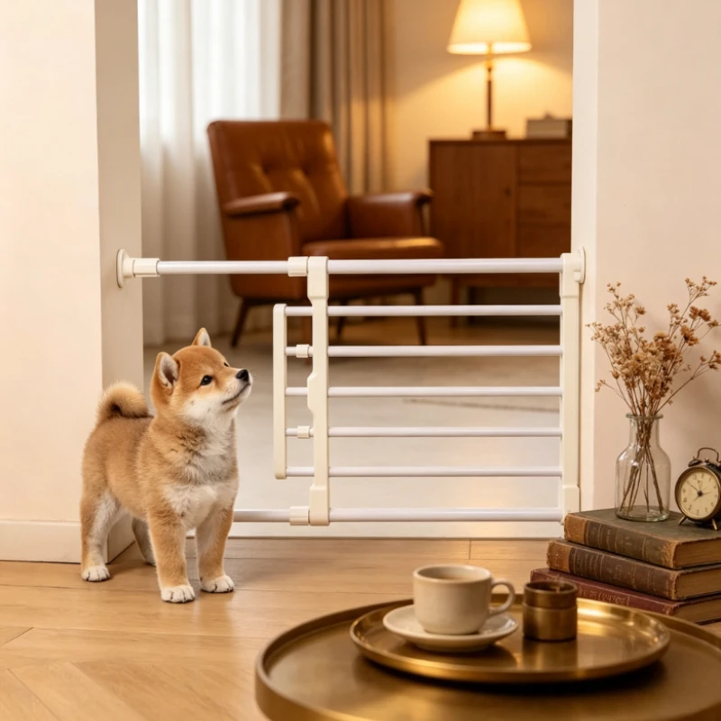 Retractable Pet Gate for Doorways Safety Barrier for Small Medium Dogs Indoor Freestanding Pet Fence Anti Blocking Mounted Gate