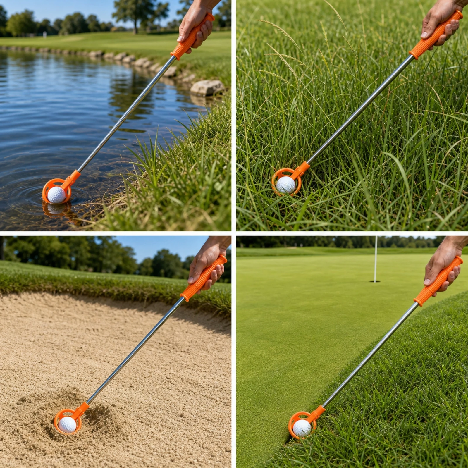 Récupérateur de balles de golf télescopique léger, durable et renforcé pour les golfeurs et les terrains de practice