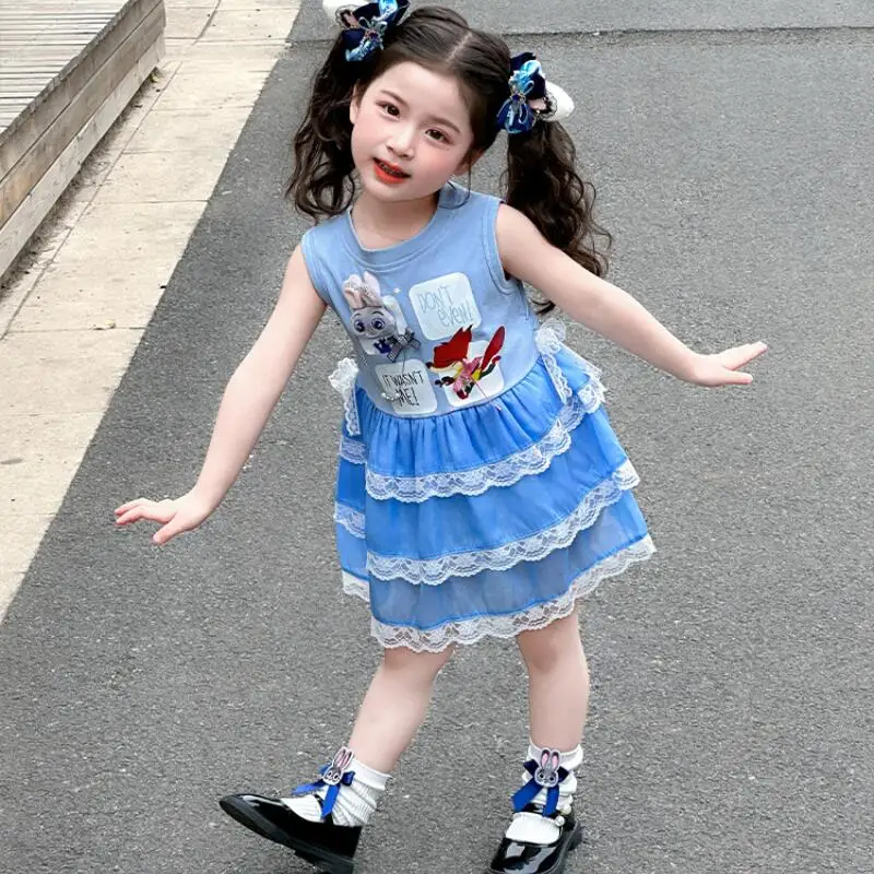 

Summer New Girls Vest Dress Girl's Suspender Princess Dress Children's Mesh Cake Dress Lolita Tutu Skirt Fashionable Soft Dress