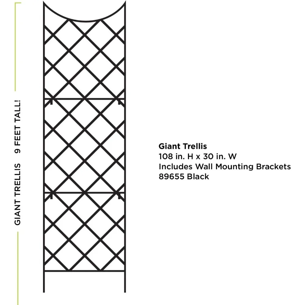 Giant Trellis, Includes Wall-Mounting Brackets, 108-Inch Height by 30-Inch Width,