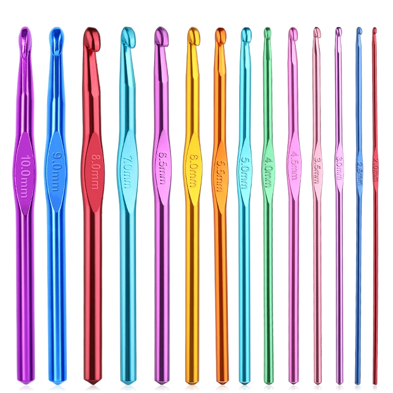 

MIUSIE 1PC 2.0-10.0mm Aluminum Crochet Hook Random Color Knitting Needle Crocheting Needle Tool Sweater Knitting DIY Crafts