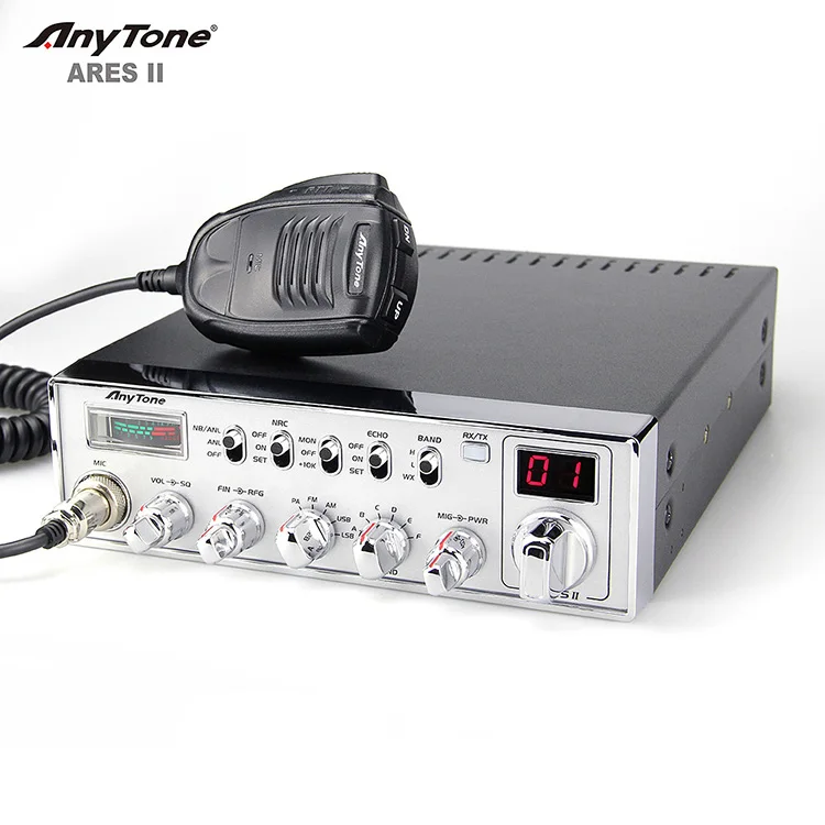 AnyTone ARES II AM FM SSB CB Radio 24,715-30.105 MHz Najlepsze producenci radiotelefonów CB o dużej mocy