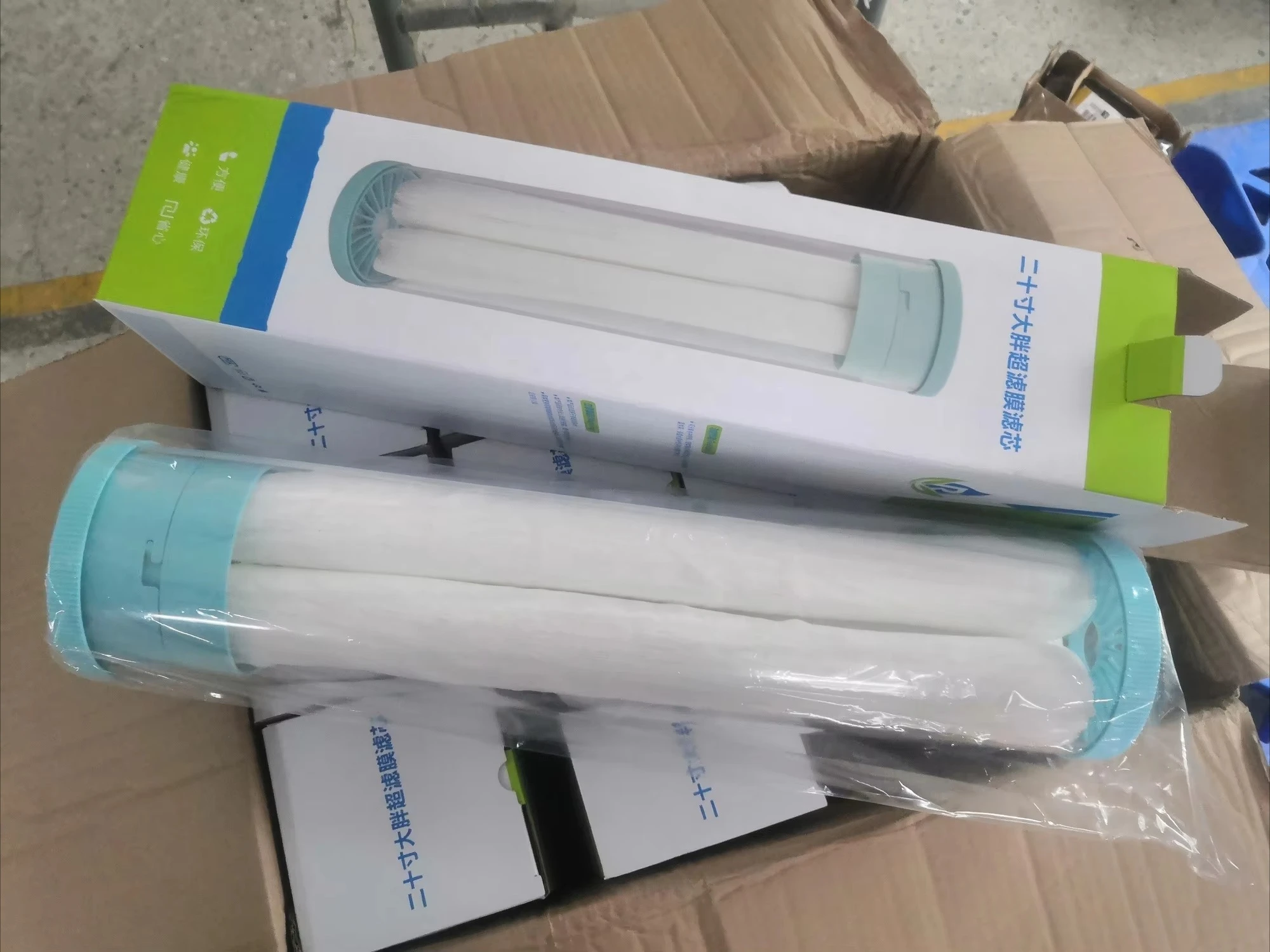 Wkład membranowy UF z włókna pustynnego o dużej przepustowości 20'', niebieska obudowa, PVDF, filtr wody UF typu Jumbo, element filtra do wody, zmywalny oczyszczacz wody