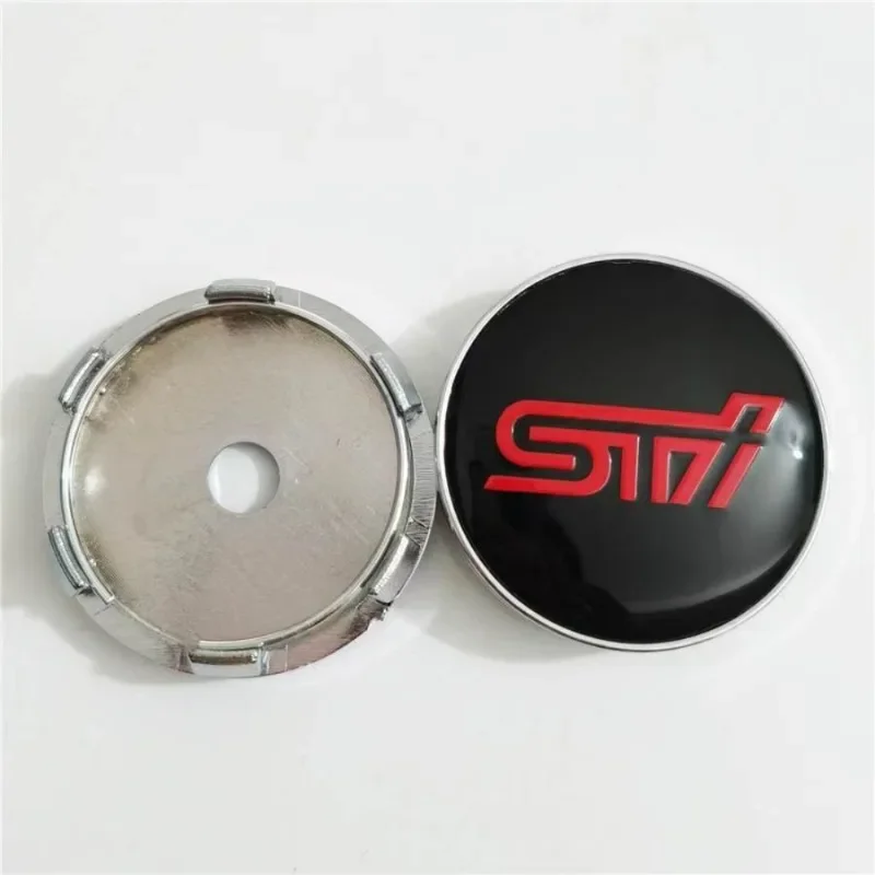 4szt 60mm Dotyczy Subaru Hub Cover STI Red Tire Center Cover Logo Tire Center Cover Dekoracja Naklejka Stylizacja Akcesoria